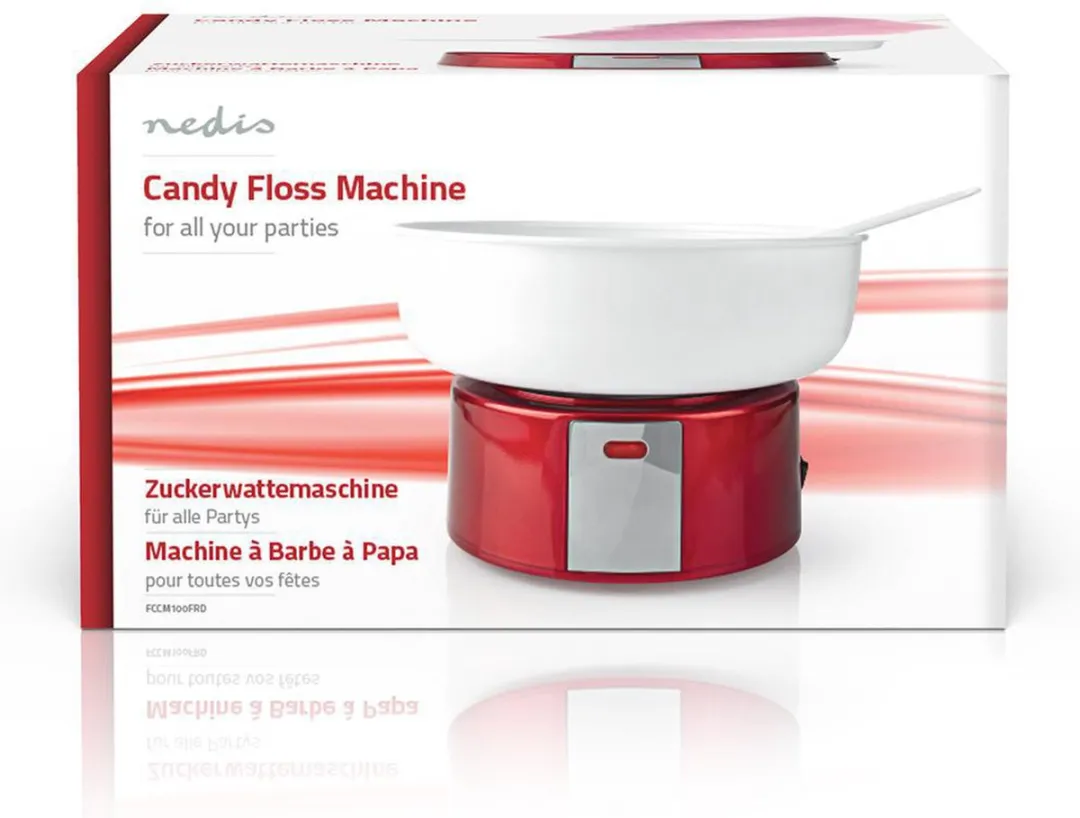 Nedis RETRO Suikerspinmachine FCCM100FRD - 500W - Rood