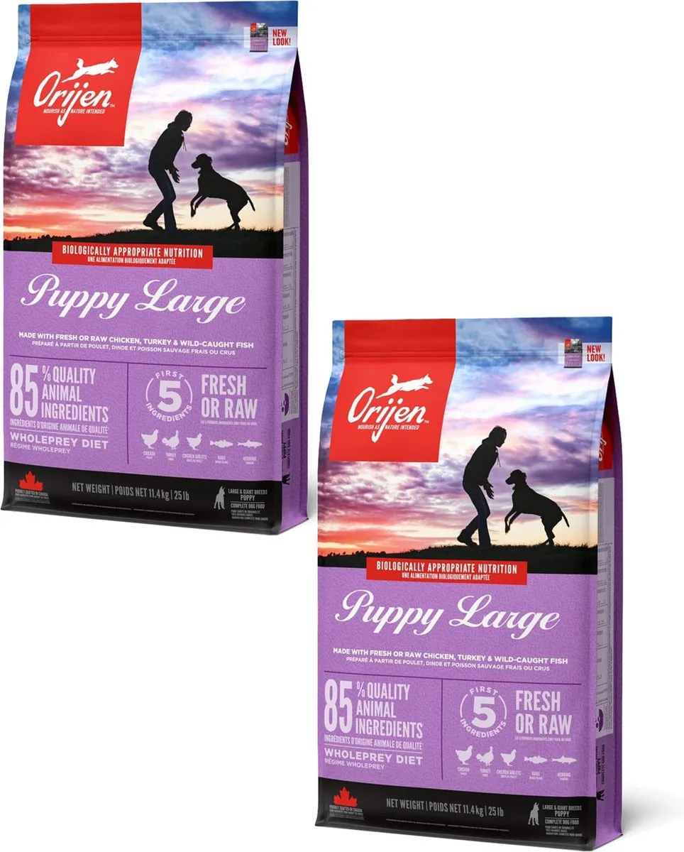 Orijen Whole Prey Puppy Large Breed Kip & Kalkoen - 2x11.4kg