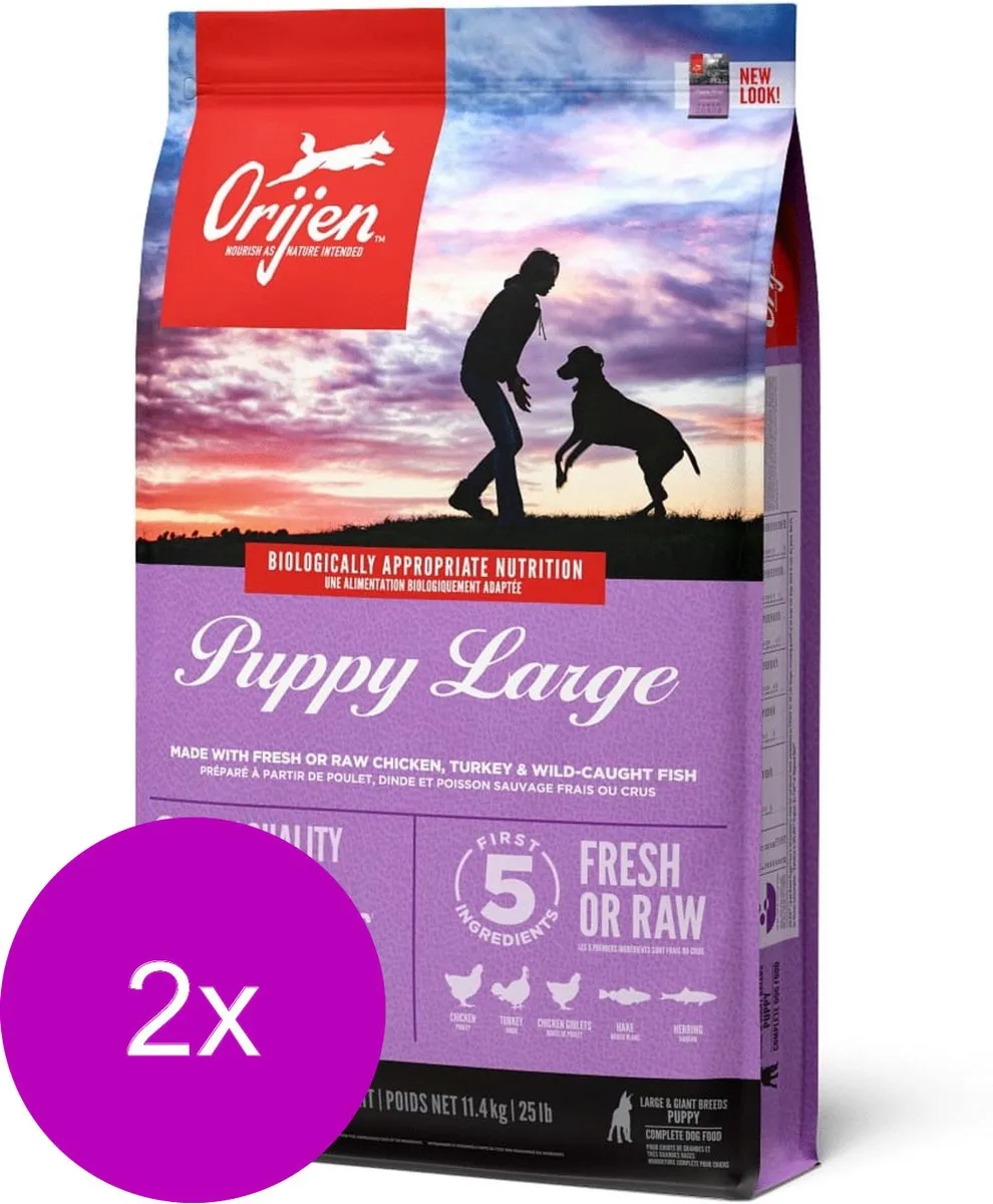 Orijen Whole Prey Puppy Large Breed Kip & Kalkoen - 2x11.4kg