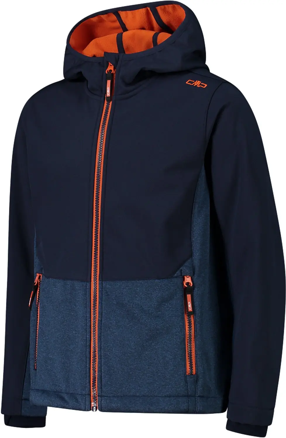 CMP Kinder Fleece met Vaste Capuchon - Zwart/Blauw - afbeelding 2 van 2
