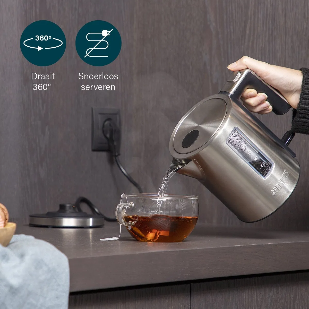 Princess Waterkoker 236045 1L - 2200W - Zilver - afbeelding 6 van 6