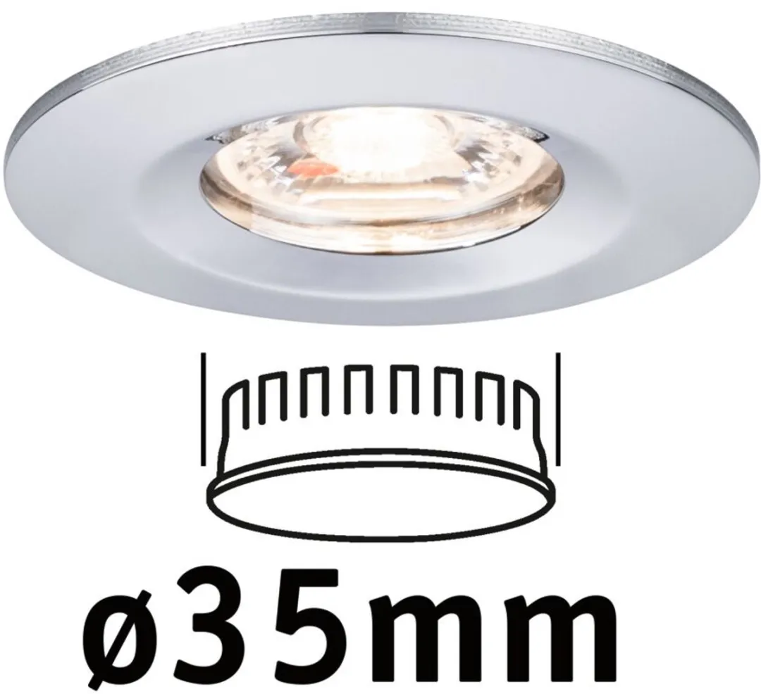 Paulmann Nova Mini Coin LED-inbouwlamp 4W 310lm 2700K - Chroom - afbeelding 2 van 6