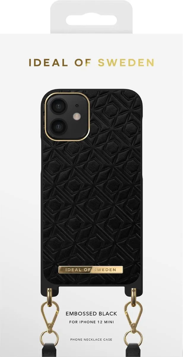 iDeal of Sweden iPhone 12 Mini Necklace Case Embossed Black - afbeelding 3 van 4
