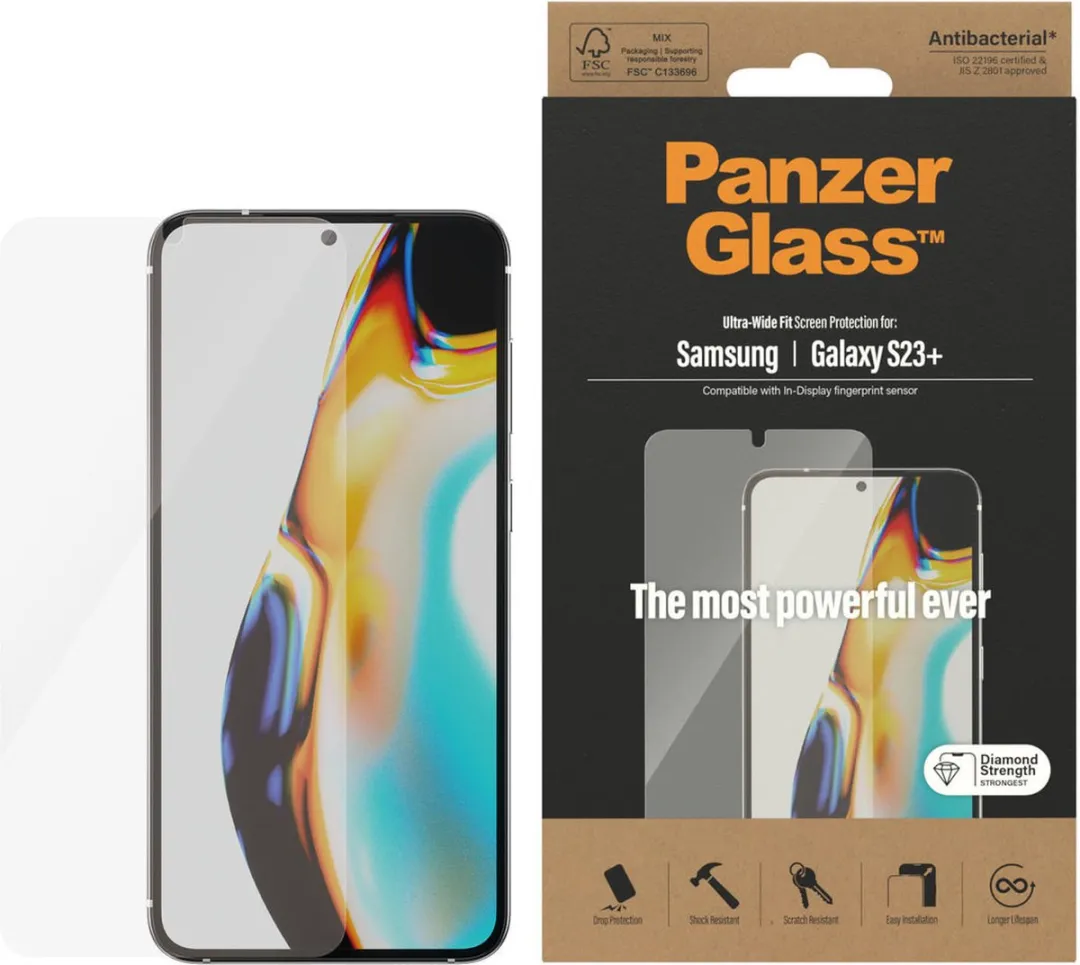 PanzerGlass Ultra-Wide Fit Screenprotector Samsung Galaxy S23+ - PZ-7323
