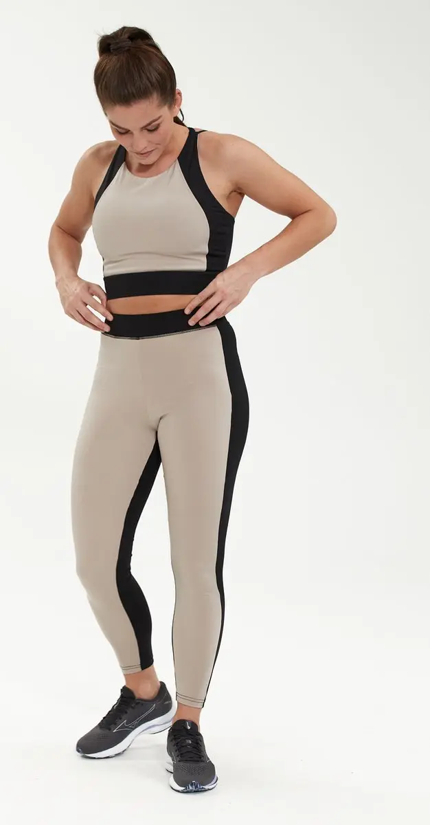 ENDURANCE Gaciao Dames Leggings - Zwart-beige - afbeelding 4 van 6
