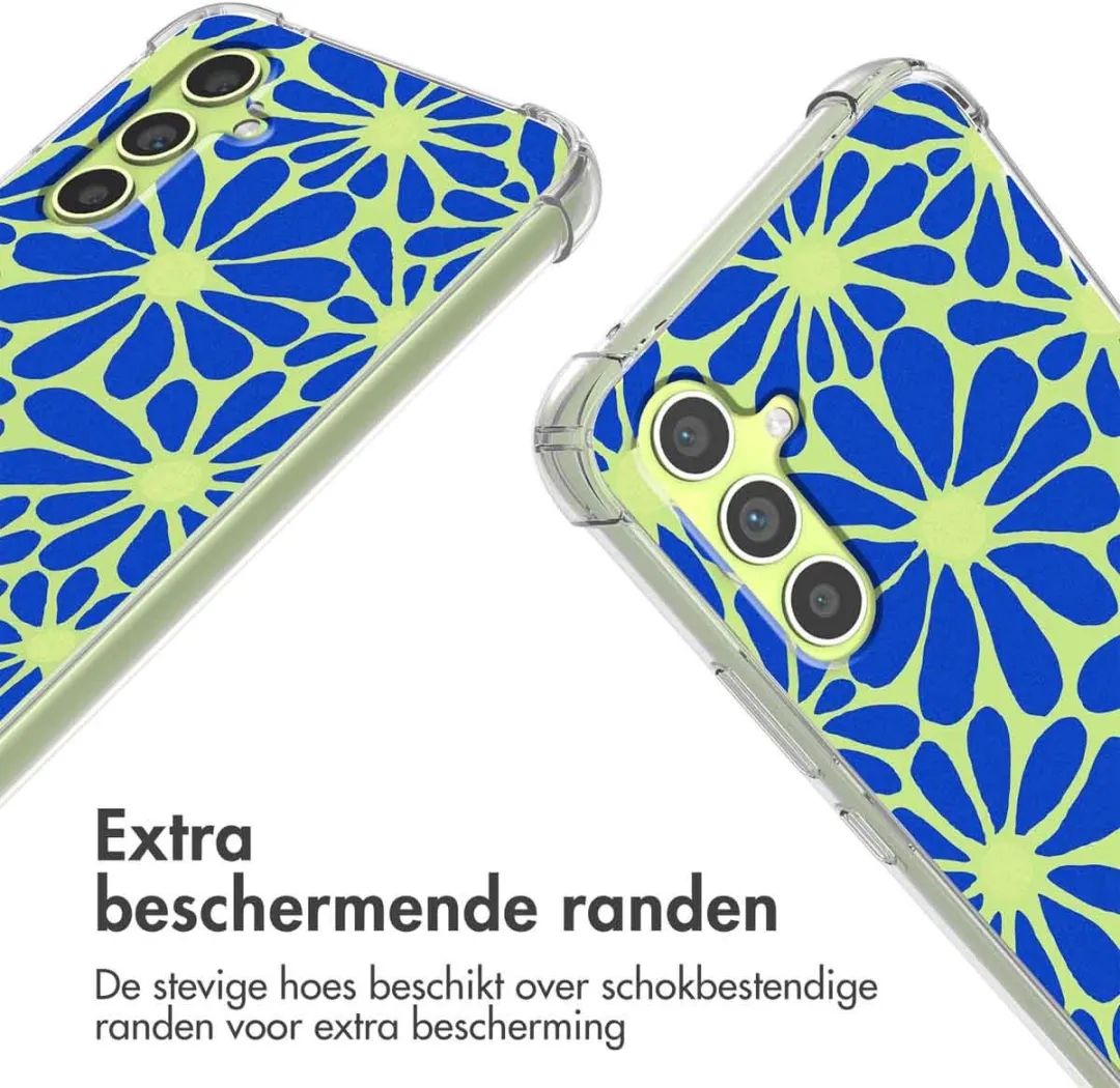 Imoshion Hoesje Samsung Galaxy A34 5G - Cobalt Blue Flowers Connect