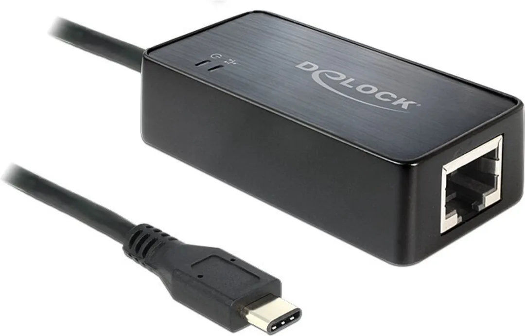 Delock USB-C naar RJ45 Gigabit LAN Adapter - USB3.0 CAT6 - 0,25m - Zwart - afbeelding 3 van 4