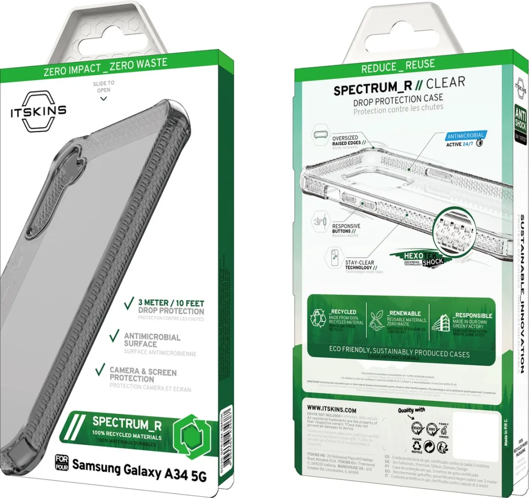 ITSKINS Spectrum R Clear Samsung Galaxy A34 Hoesje - Zwart - afbeelding 6 van 6