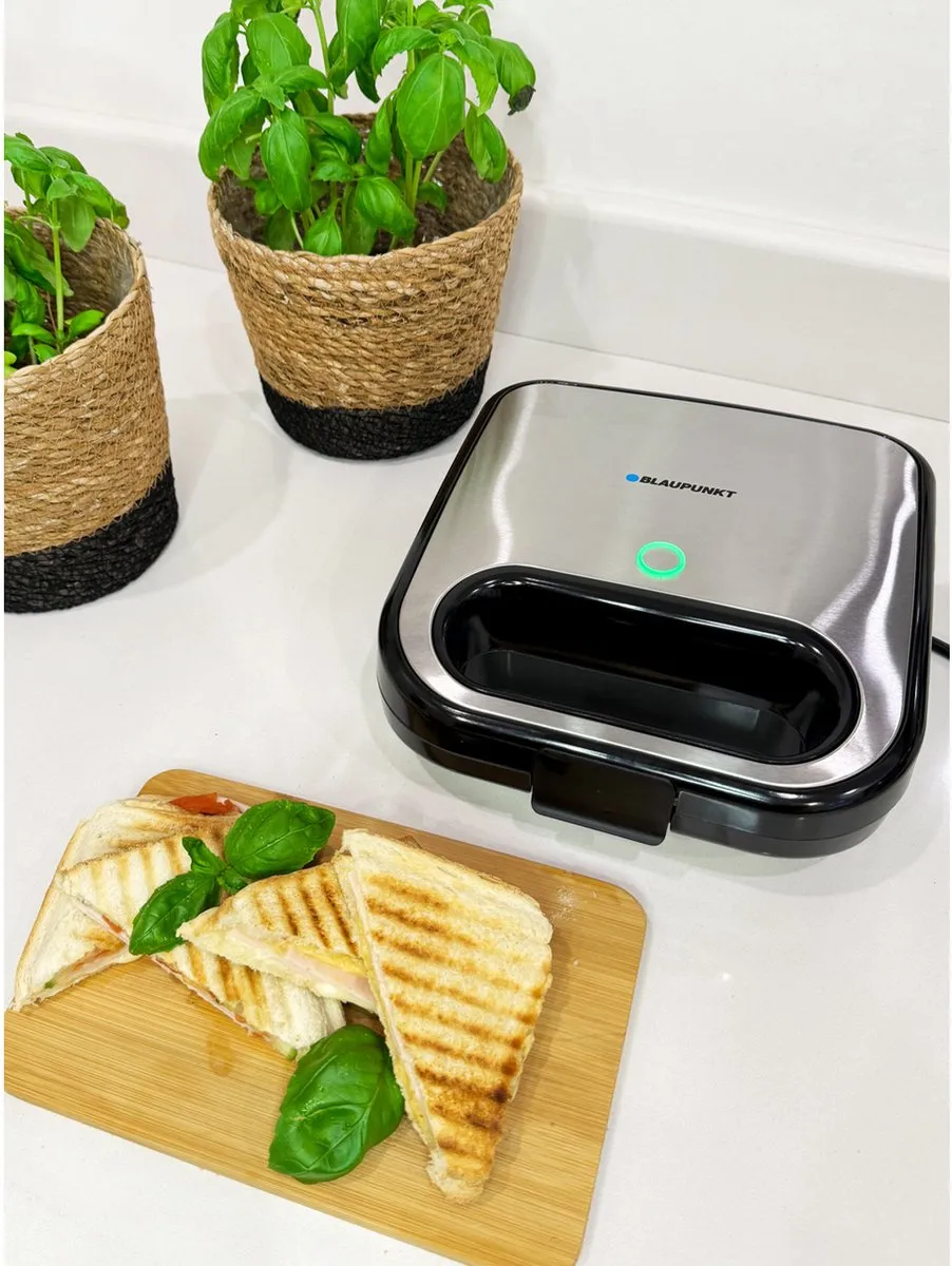 Blaupunkt SMS501 Broodrooster-Grill 750W - 2 Sandwiches - Zilver