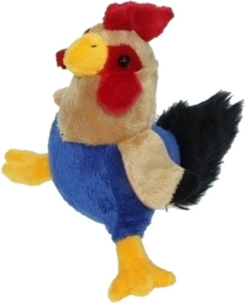 Decoris Pluche Kippen & Hanen Knuffel 20cm + 6x Mini Kuikentjes 6,5cm - 7 Stuks Multi