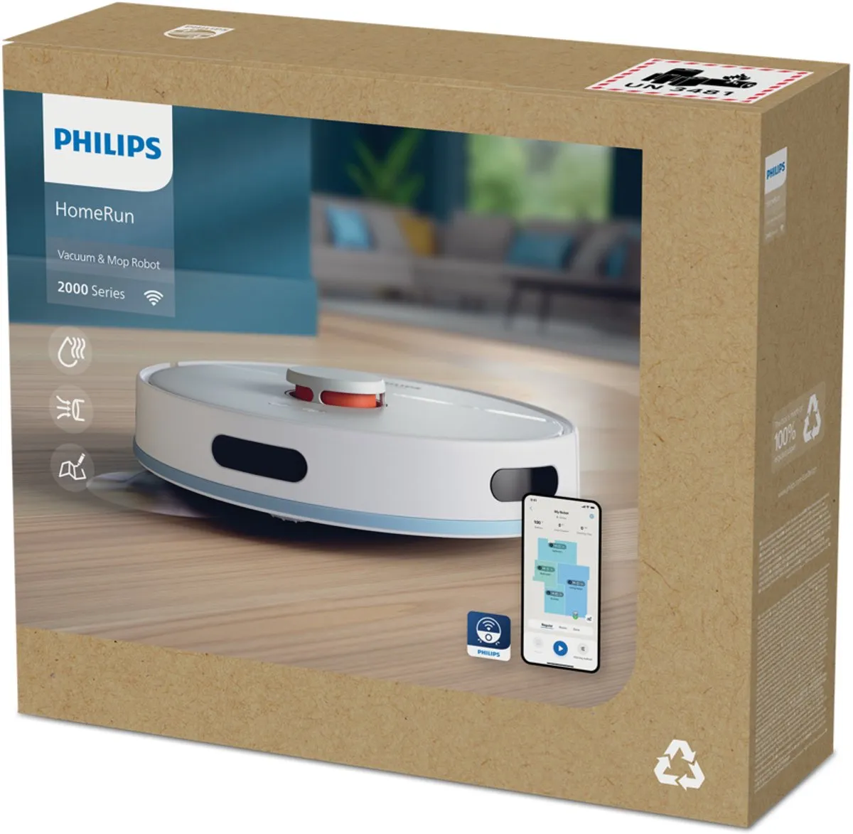 Philips HomeRun 2000 XU2000/25 Robotstofzuiger - 6000 Pa - Wit