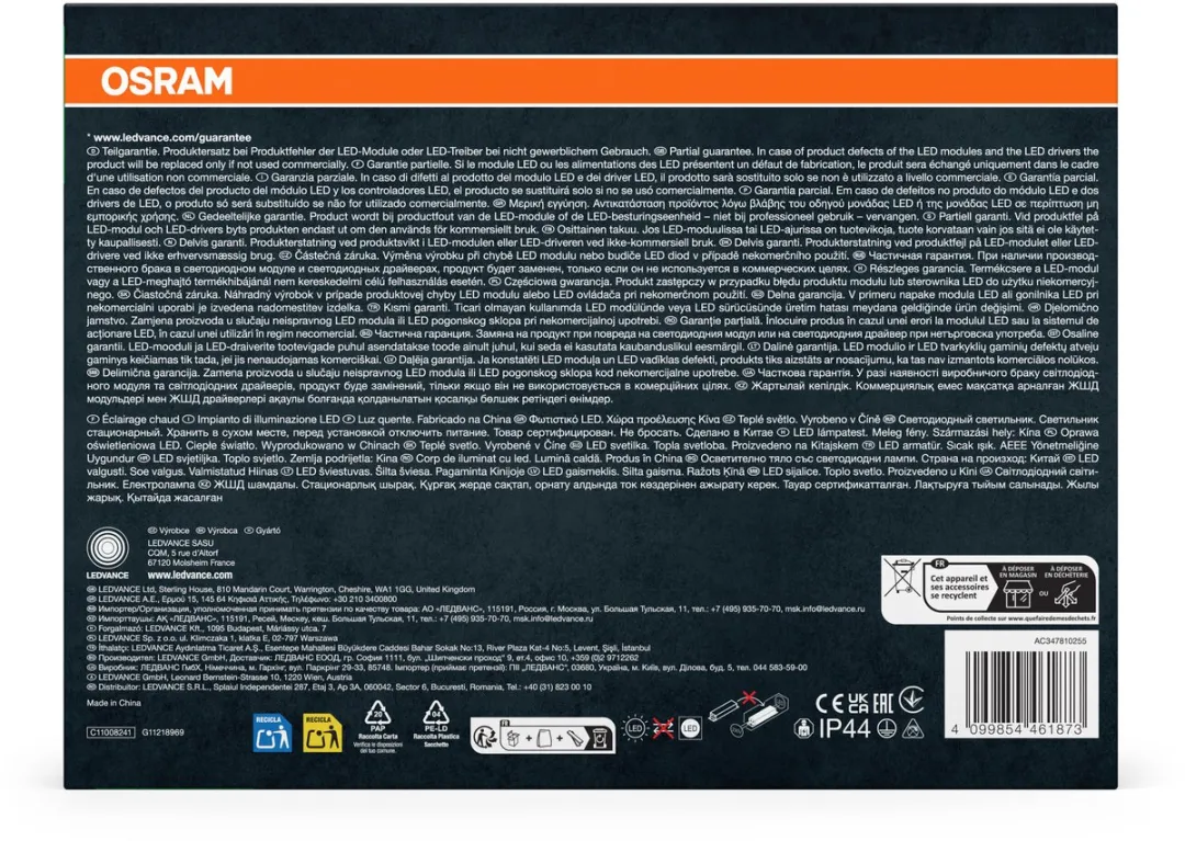 Osram Endura Style Shield Square LED-Armatuur 11W - Donkergrijs