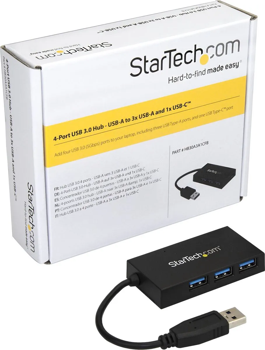 Startech HB30A3A1CFB USB Hub - 3 Poorten Zwart