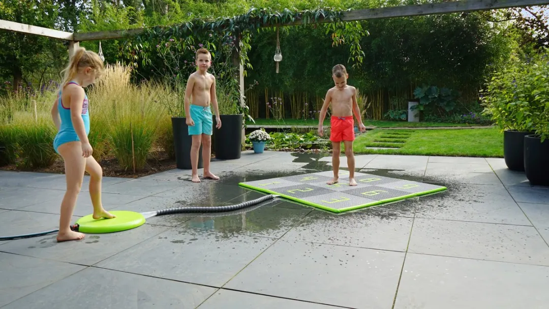 EXIT Sprinqle Water Speeltegels 150x150cm - Groen/Grijs