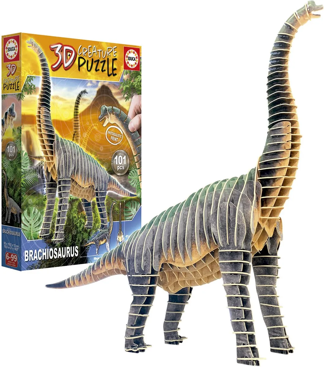 Educa 3D Brachiosaurus Puzzel - 3 Stuks - ED19383