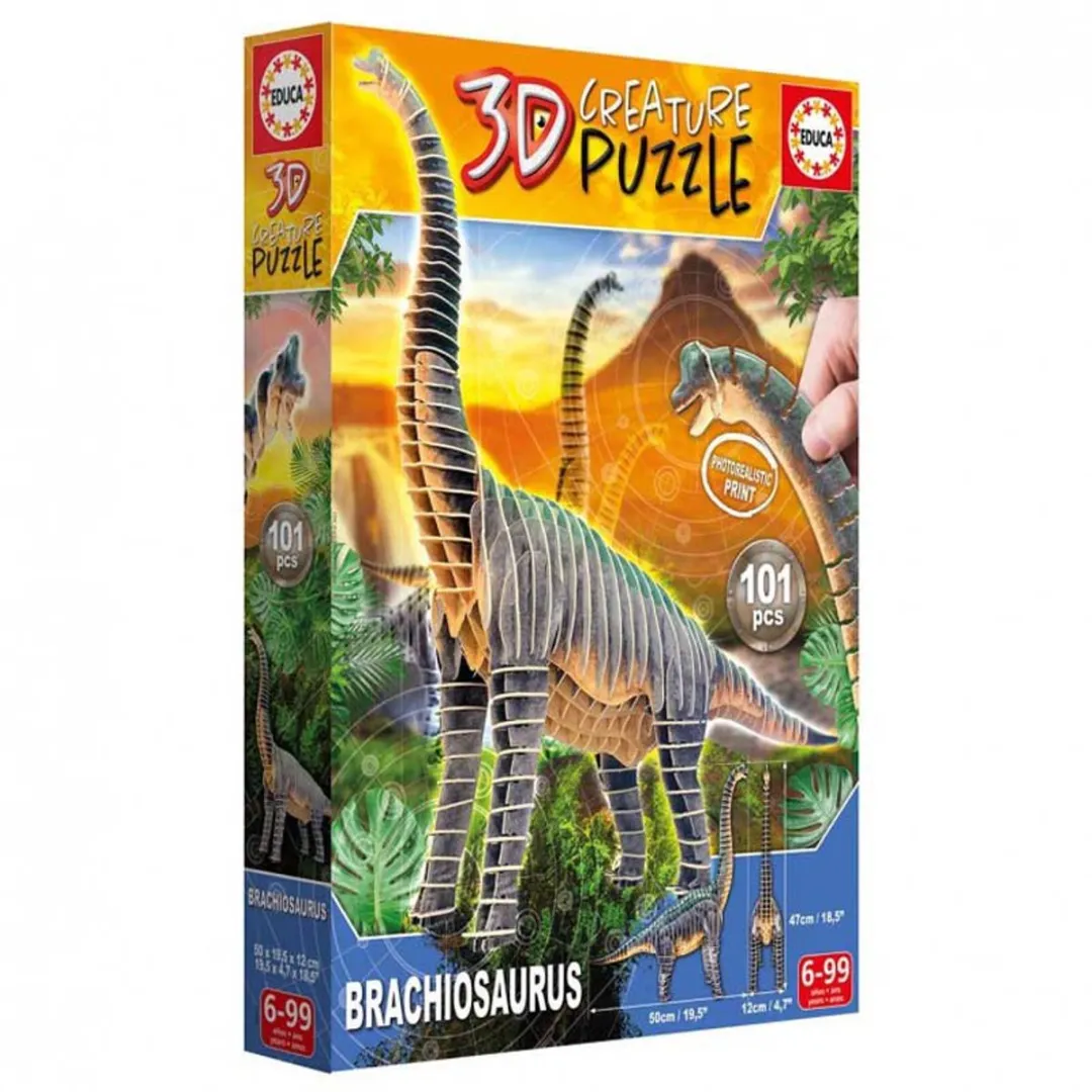 Educa 3D Brachiosaurus Puzzel - 3 Stuks - ED19383 - afbeelding 6 van 6