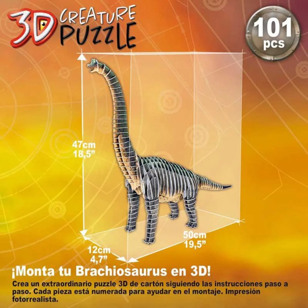 Educa 3D Brachiosaurus Puzzel - 3 Stuks - ED19383