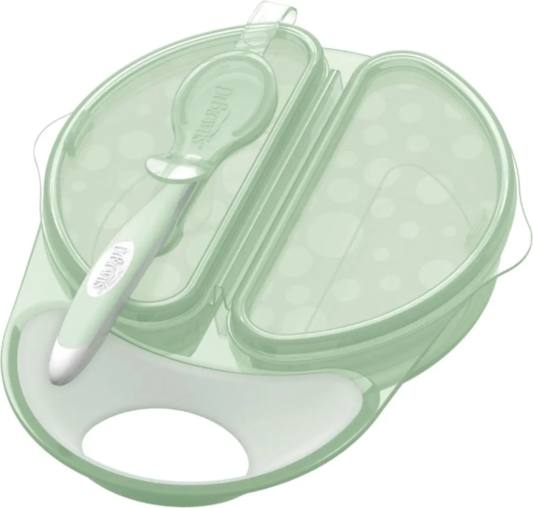 Dr. Brown's Eetkommetje Met Lepel Turquoise