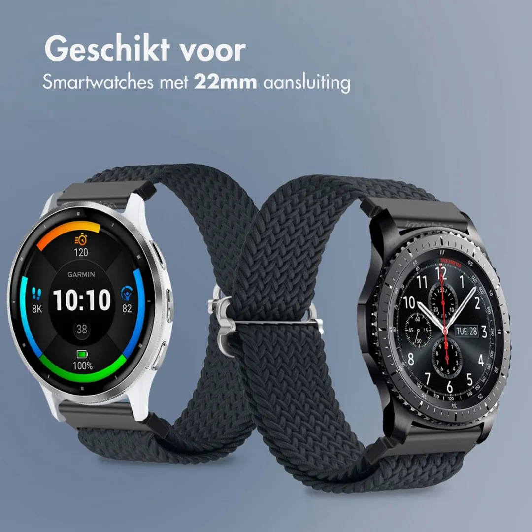 Imoshion Nylon Geweven Bandje 22mm - Donkergrijs