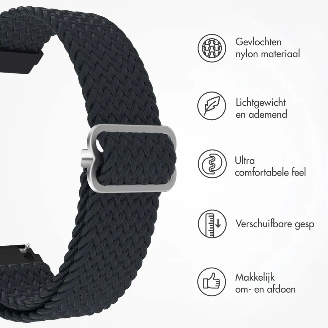 Imoshion Nylon Geweven Bandje 22mm - Donkergrijs