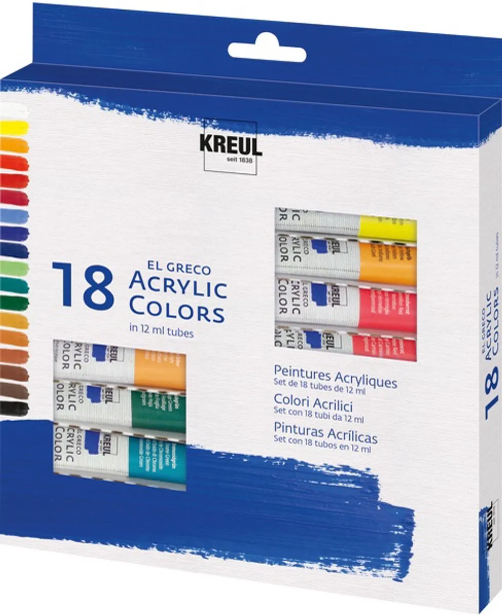 Kreul 28251 Acrylverf - 18 Kleuren 12ml