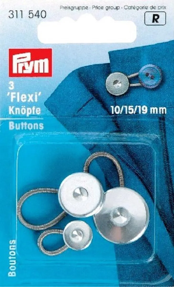 Prym Flexi-Knopen met Lus 19mm - Zilver - 3 Stuks