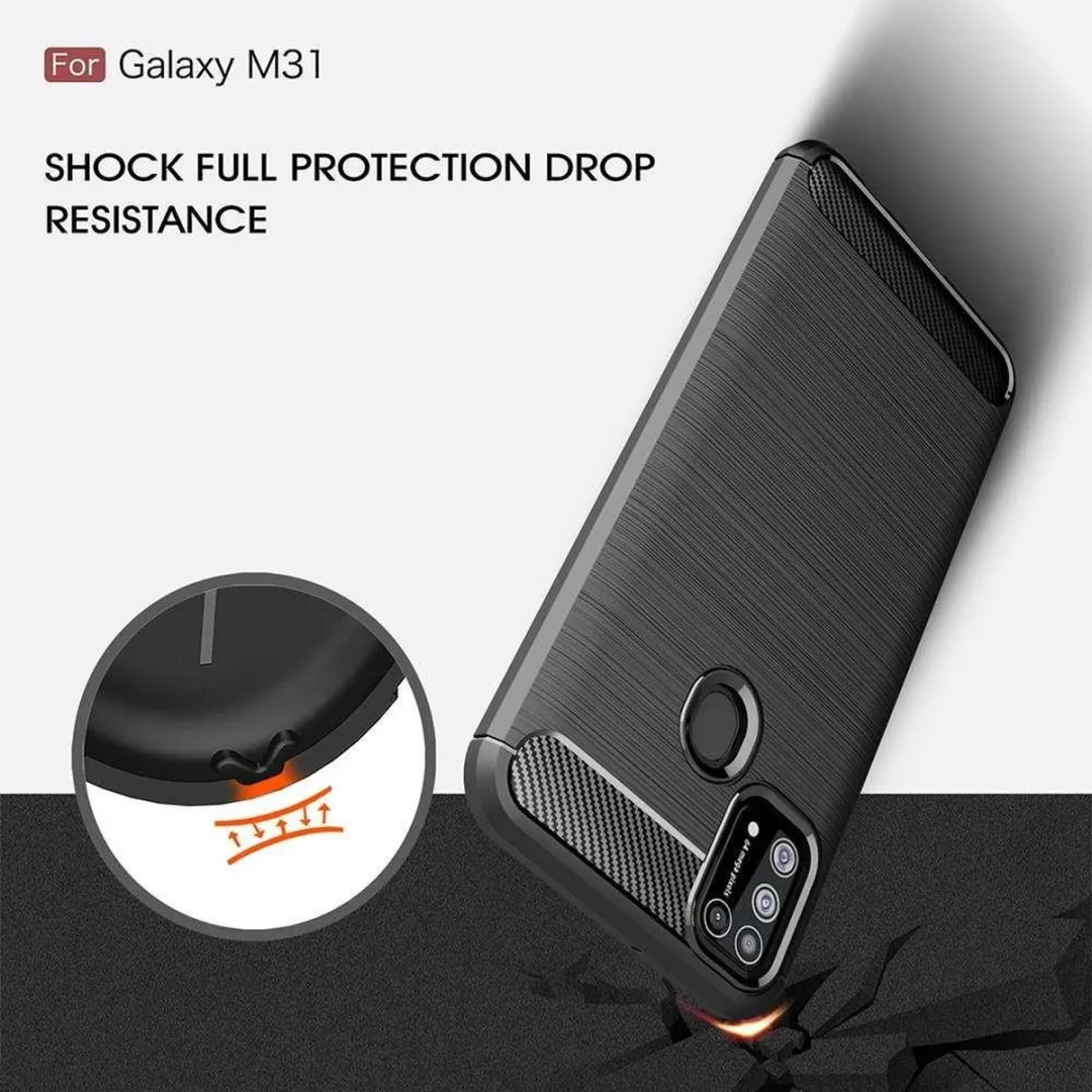 Just in Case Rugged TPU Samsung Galaxy M31 Hoesje - Zwart