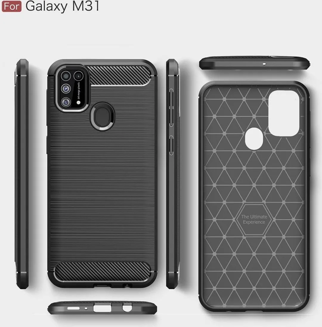 Just in Case Rugged TPU Samsung Galaxy M31 Hoesje - Zwart - afbeelding 6 van 6