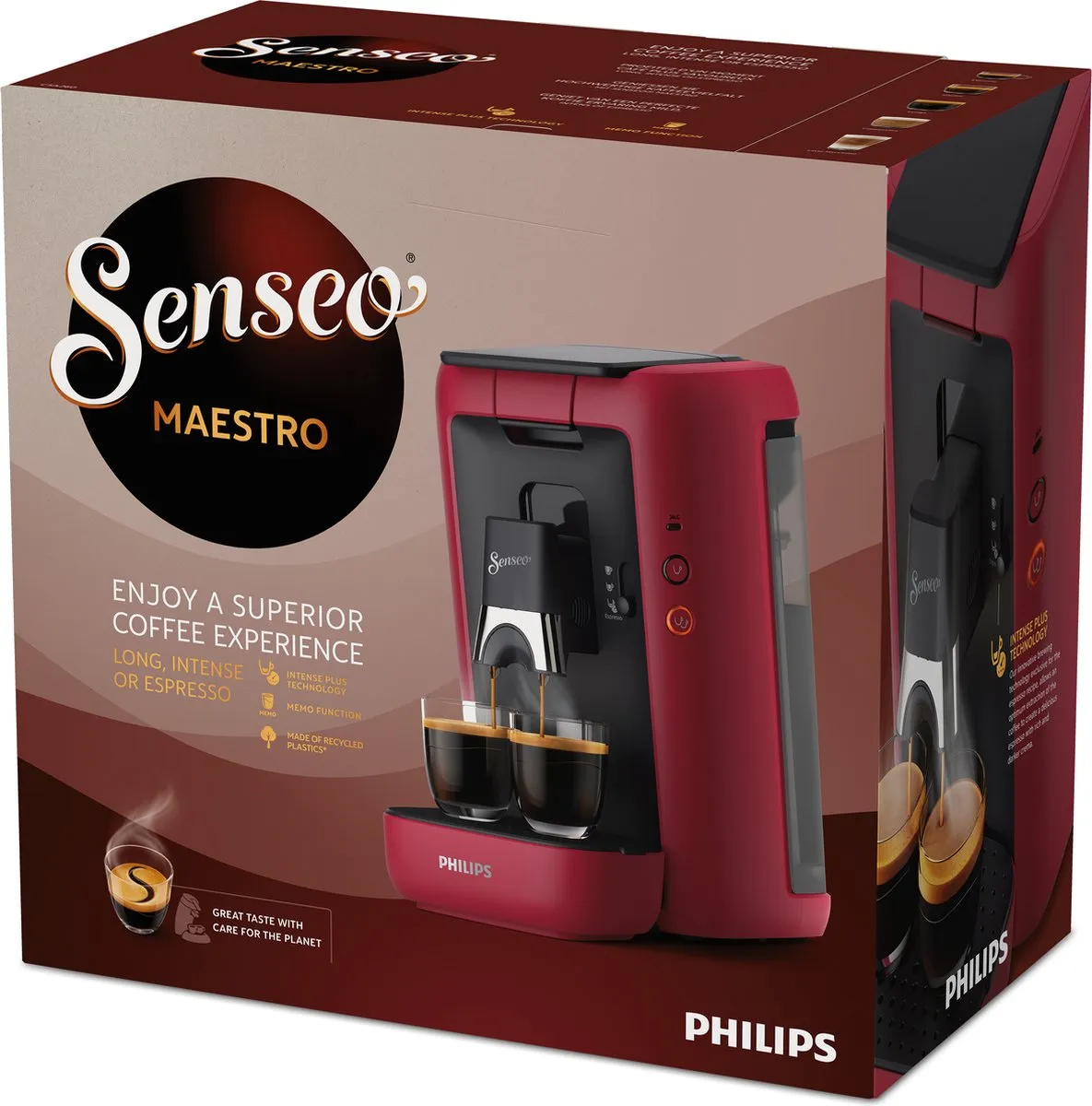 Philips Senseo Maestro CSA260/90 Koffiepadmachine - 2 Kopjes - Rood