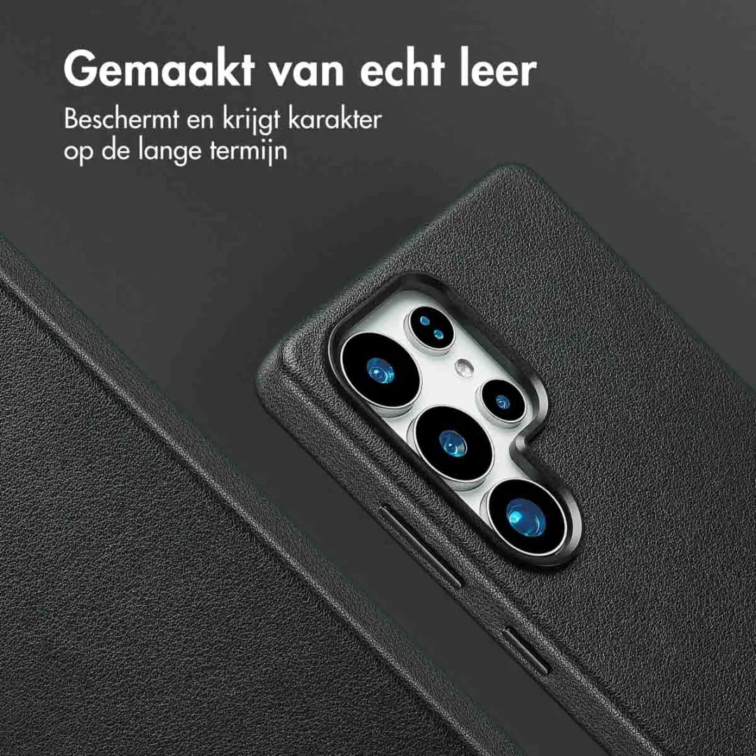 Accezz Hoesje Samsung Galaxy S25 Ultra Magnetische Ring Leather Black