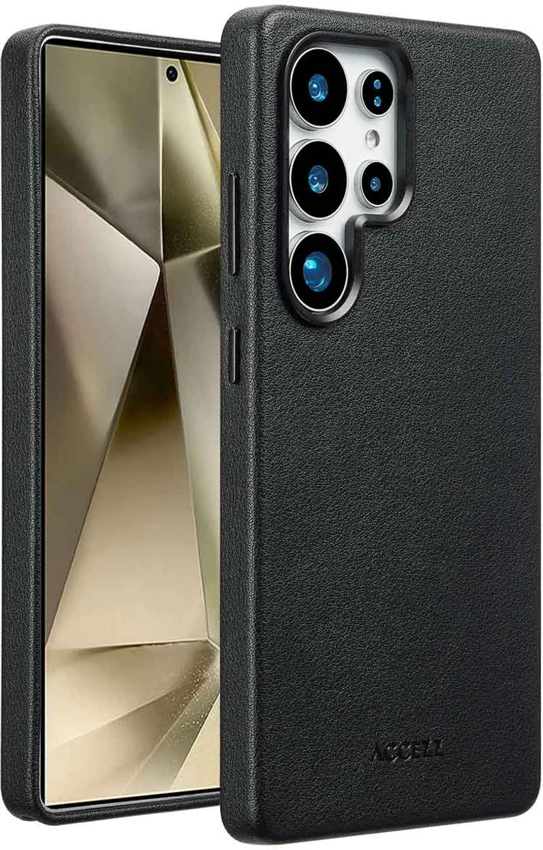 Accezz Hoesje Samsung Galaxy S25 Ultra Magnetische Ring Leather Black