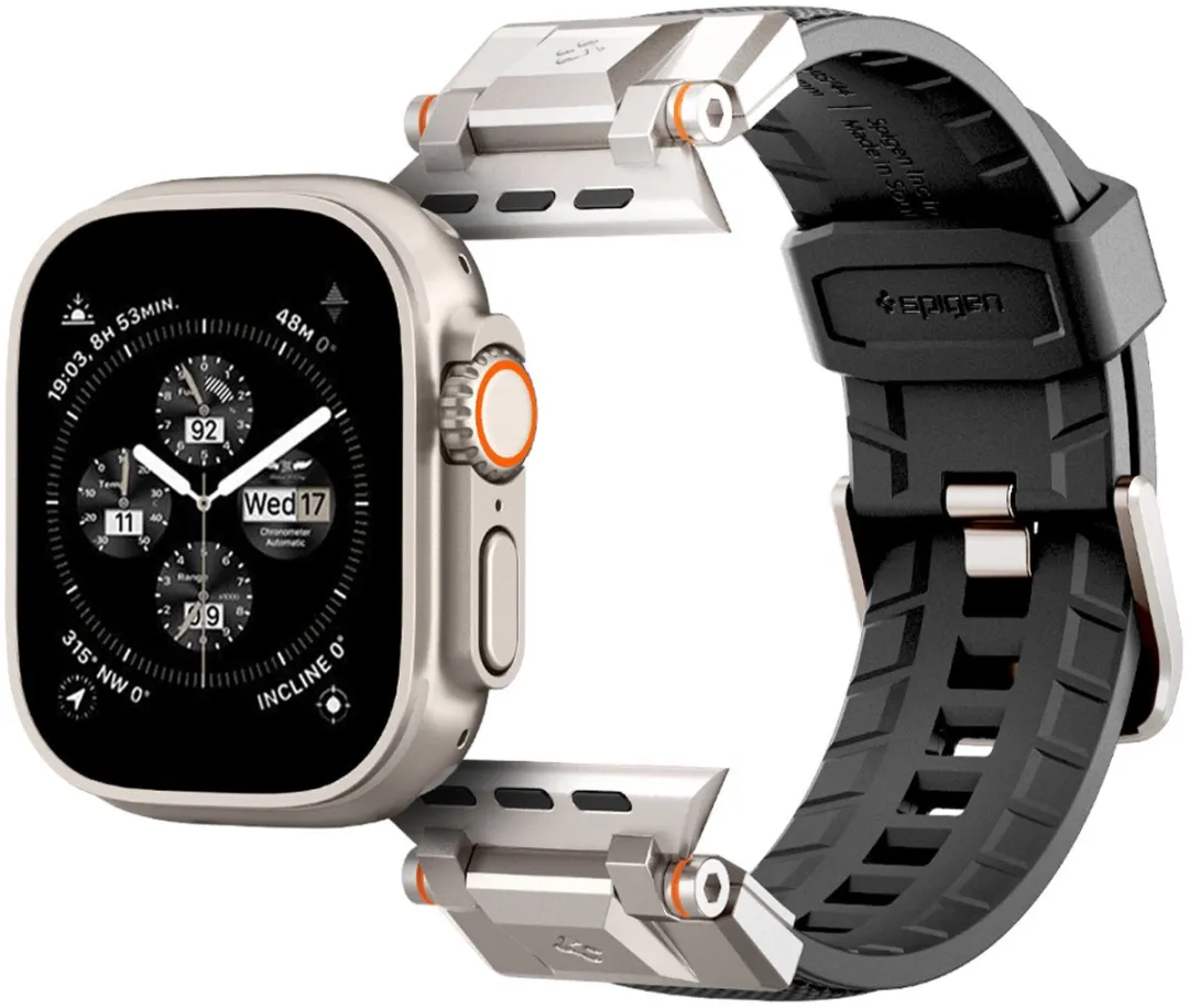 Spigen DuraPro Armor Bandje Apple Watch - 42/44/45/46/49mm - Zwart