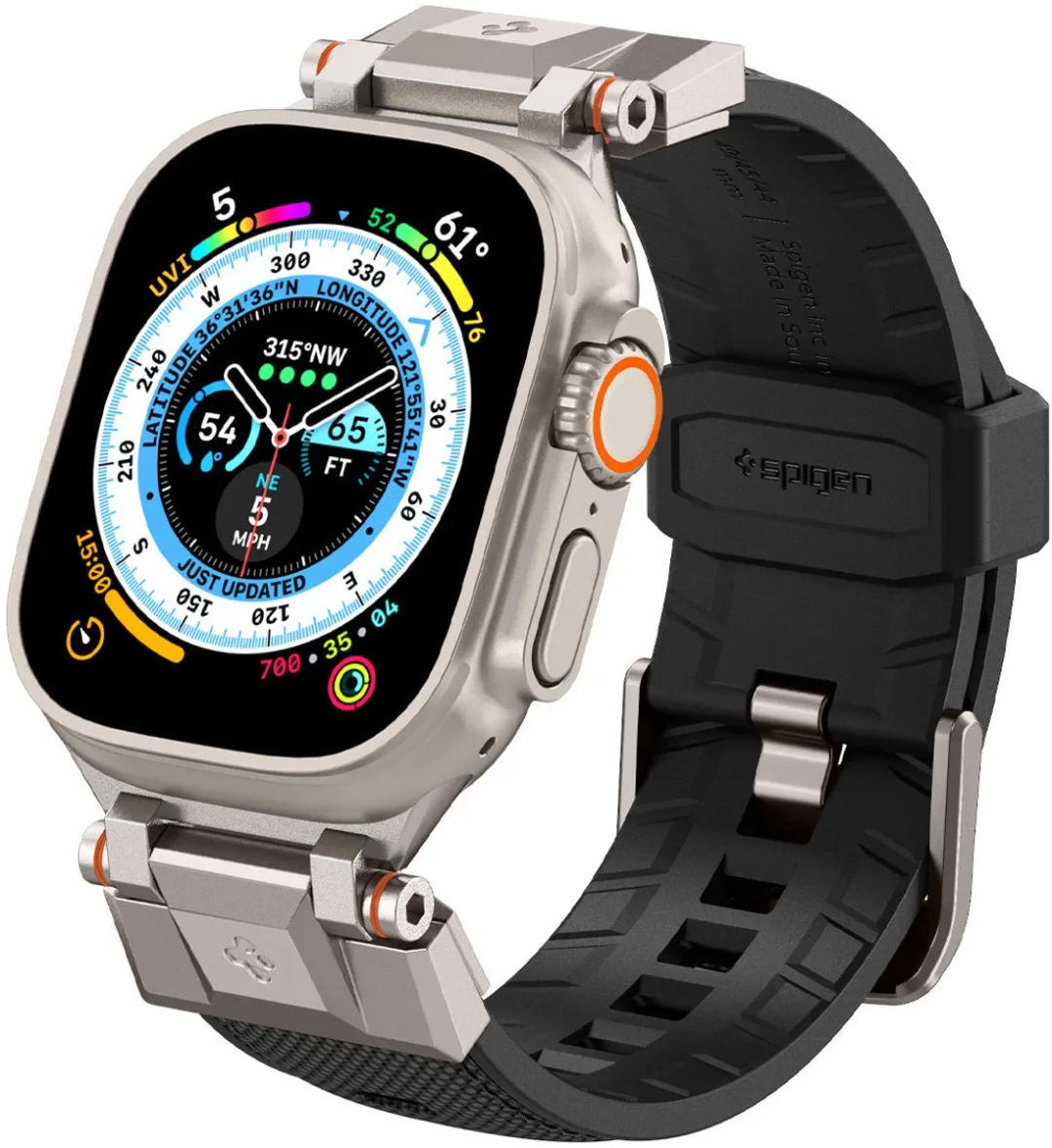 Spigen DuraPro Armor Bandje Apple Watch - 42/44/45/46/49mm - Zwart