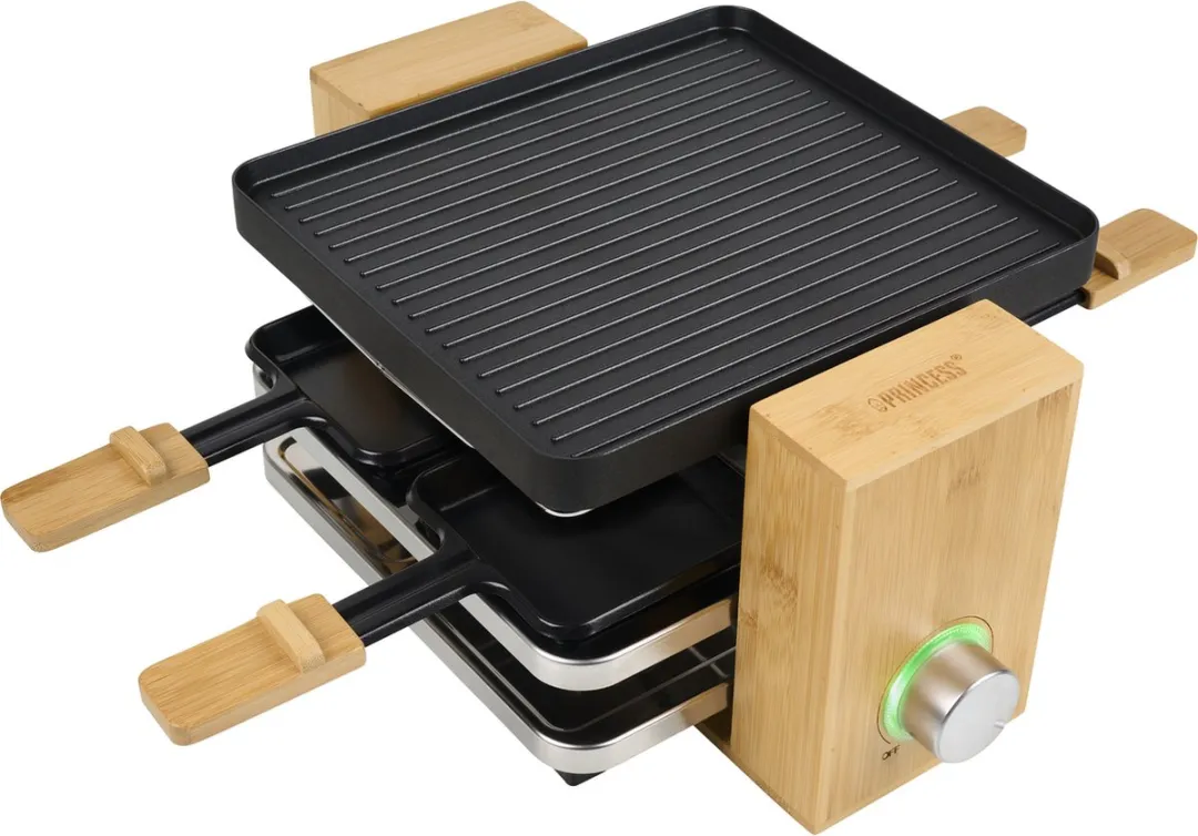 Princess Gourmetstel Raclette Pure 4 personen - 800W - Bamboe