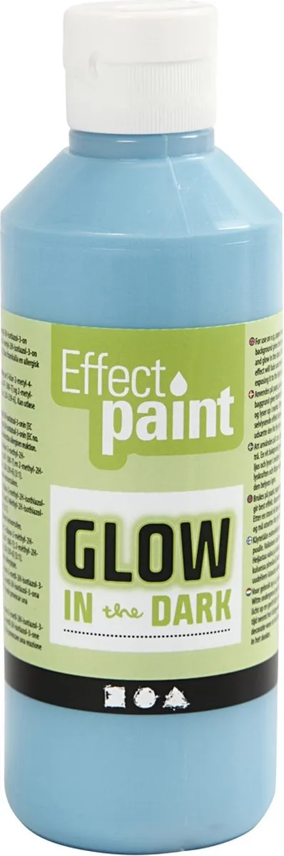 Creativ Company Glow-in-the-Dark Verf Lichtblauw 250ml
