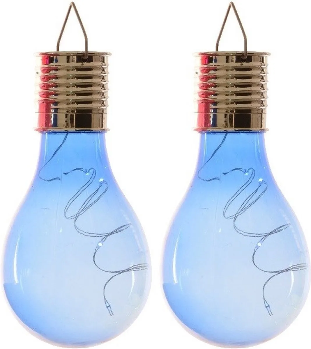 Lumineo Solar LED Lampbolletjes Blauw 2x