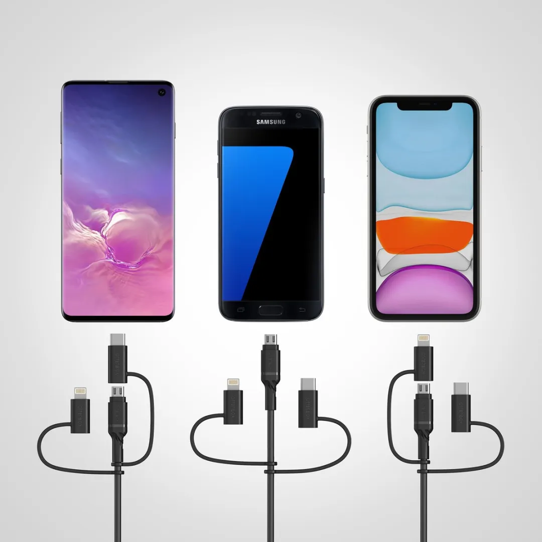 OtterBox 3-in-1 Kabel 1M - USB/USB-C/Lightning Wit