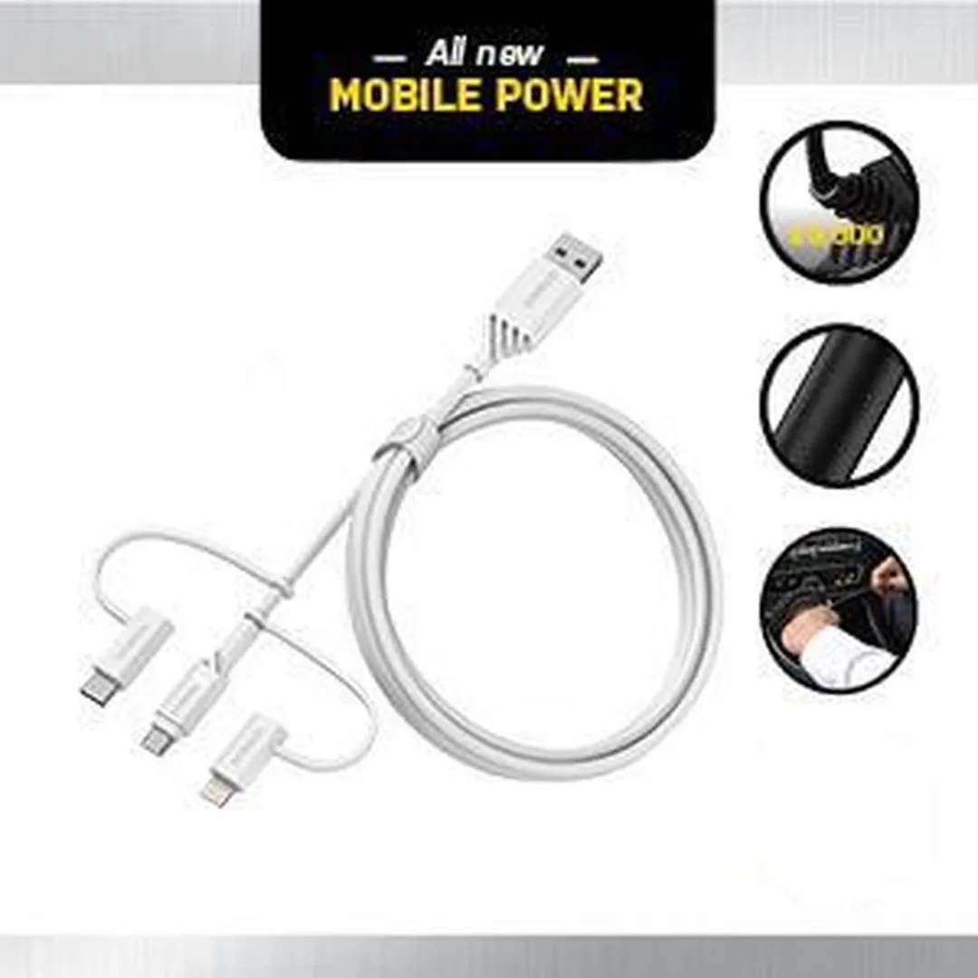 OtterBox 3-in-1 Kabel 1M - USB/USB-C/Lightning Wit - afbeelding 6 van 6