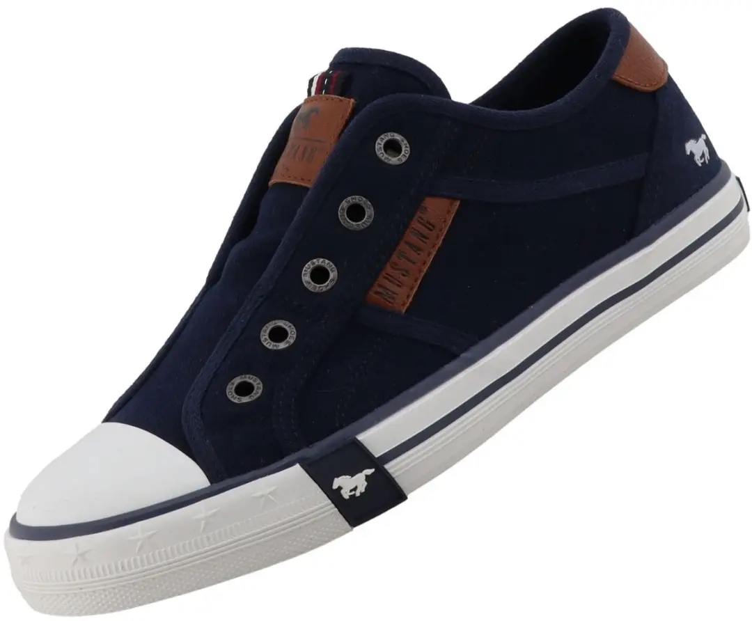 Mustang dames canvas sneaker blauw