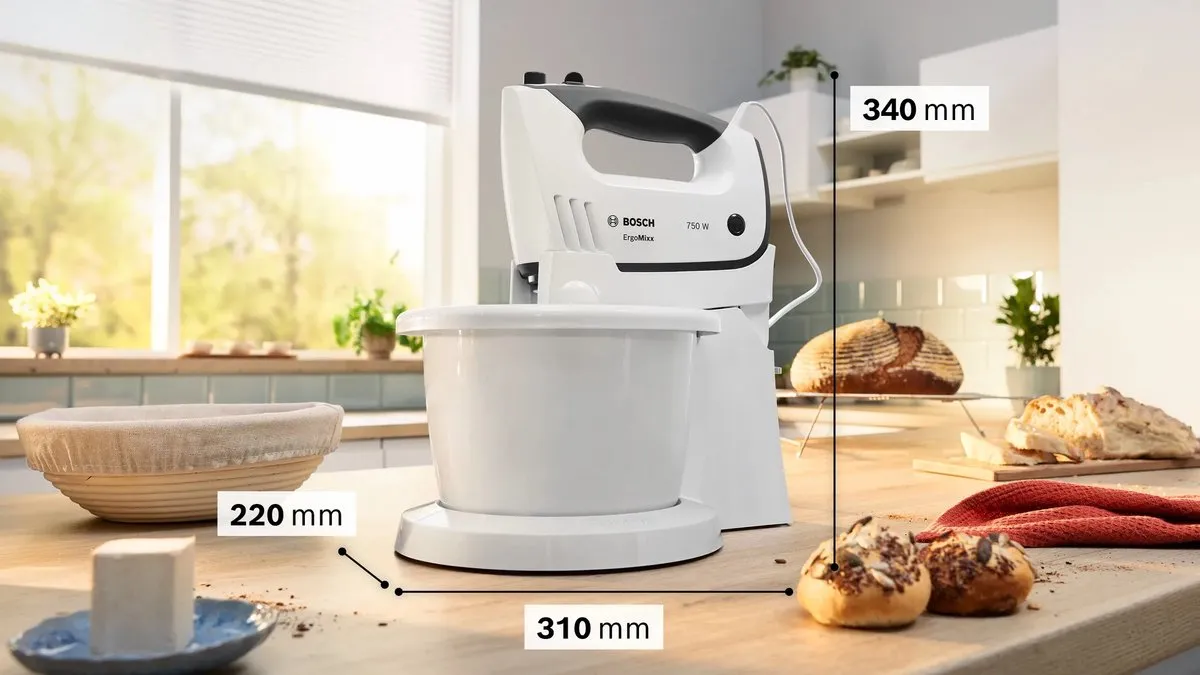 Bosch MFQ37490 Handmixer 750W - 5 Snelheden - Grijs/Wit