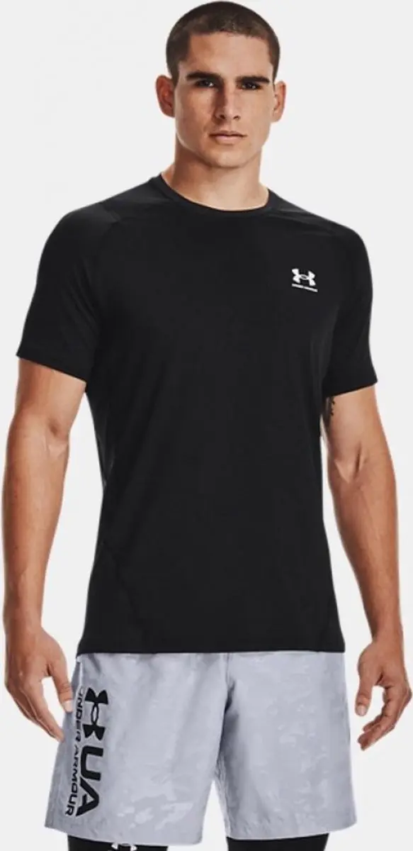 Under Armour HeatGear Armour Fitted Heren T-Shirt - Zwart - afbeelding 2 van 6