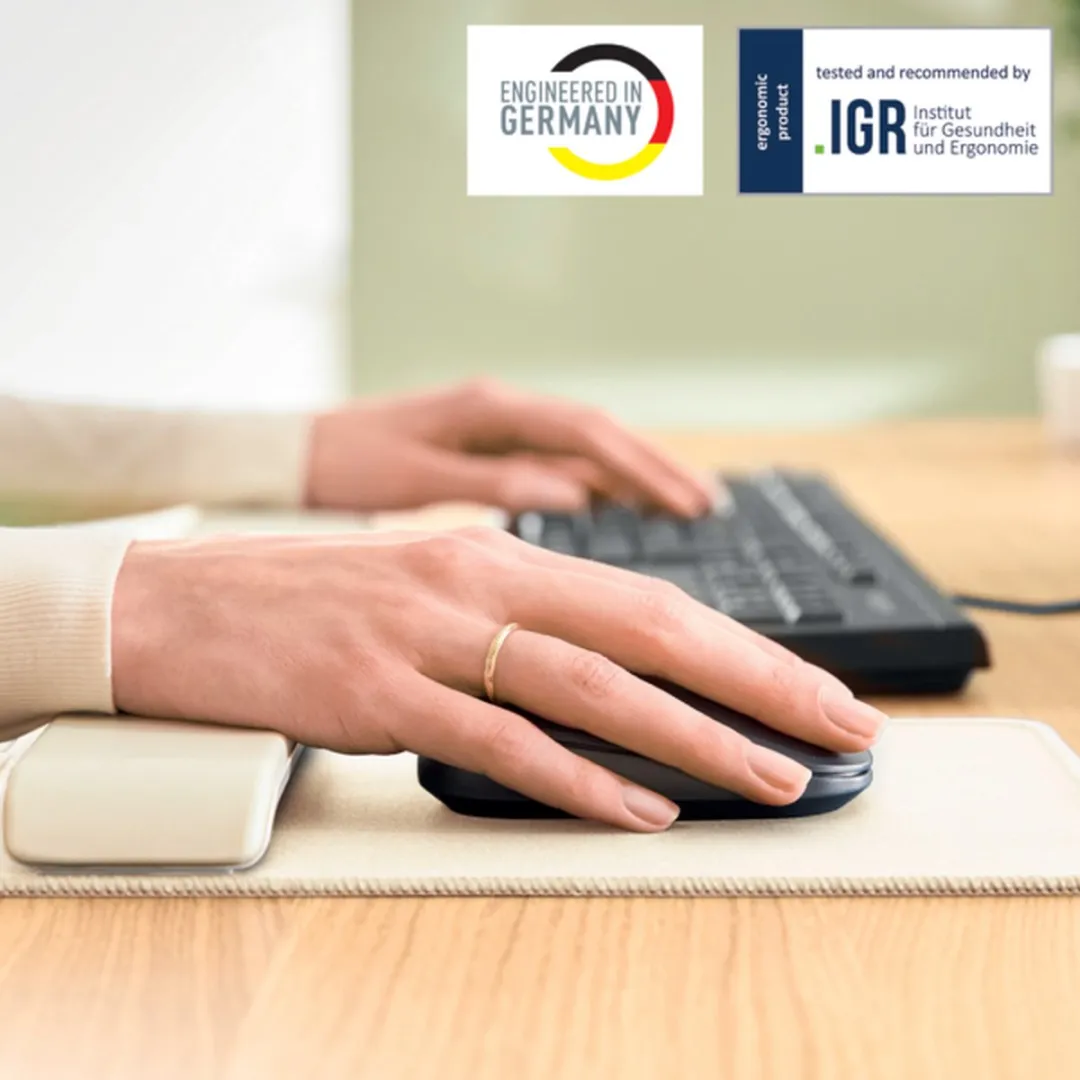 Leitz Ergo Muismat met Verstelbare Polssteun - Lichtgrijs
