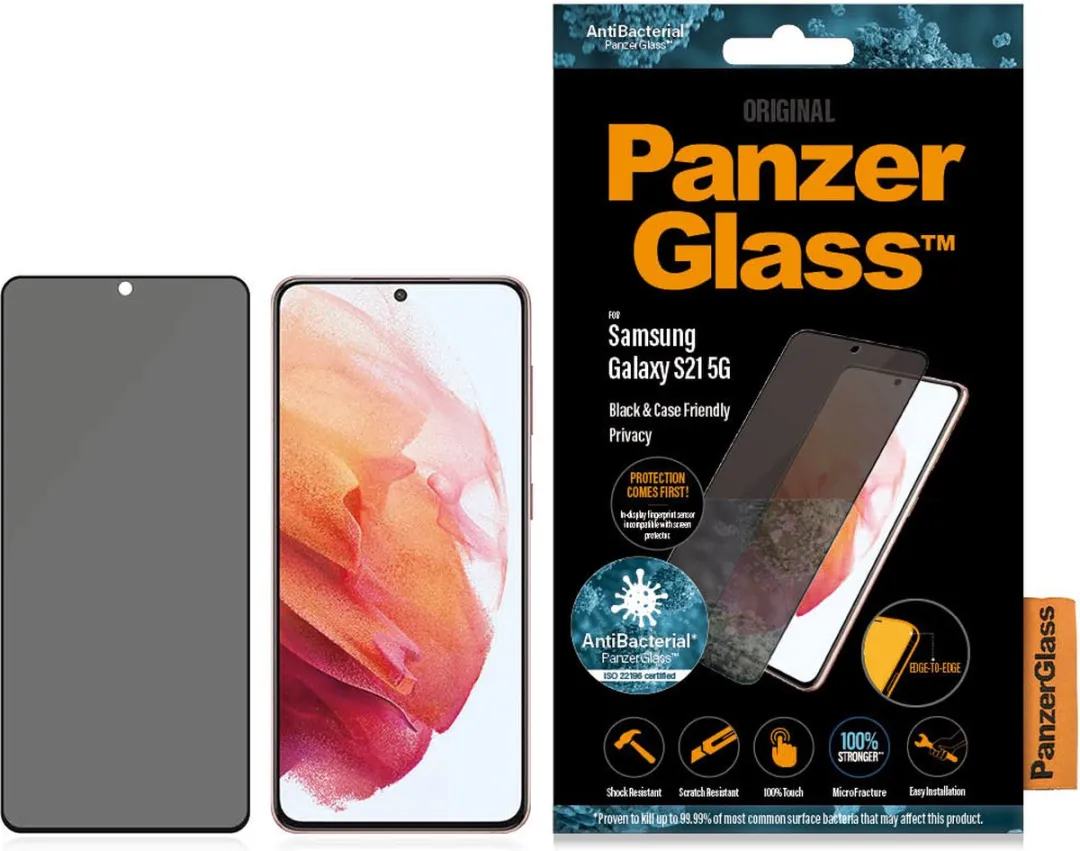 PanzerGlass PZ-7258 Glas Screenprotector Samsung Galaxy S21 - Zwart