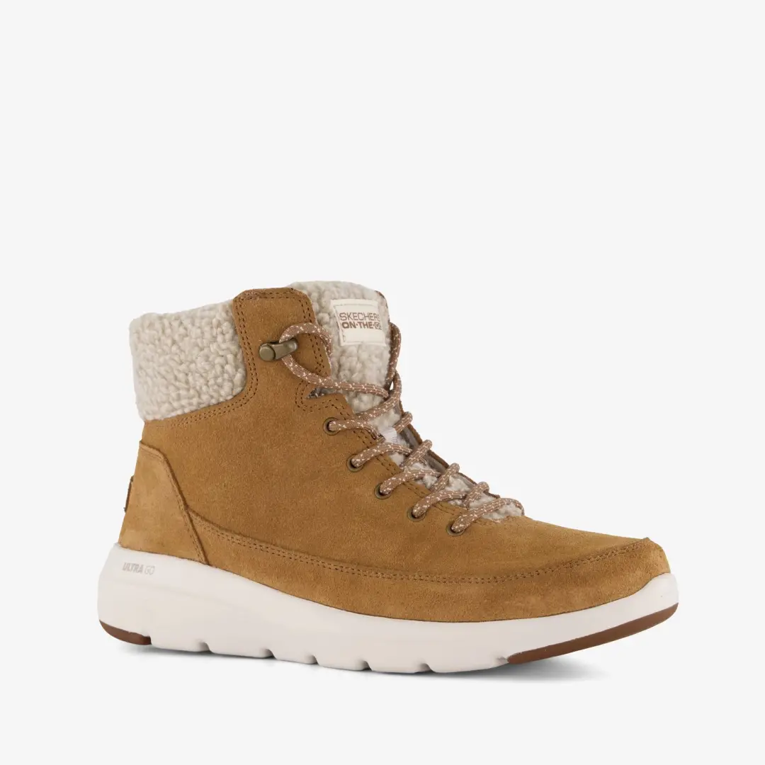 Skechers On-The-GO suède dames veterboots cognac