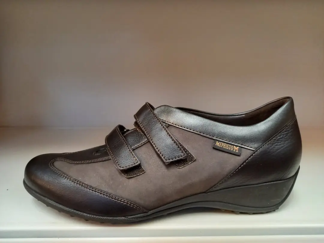Mephisto LEDA klitteband schoen bruin dark oak maat 40 (6,5)