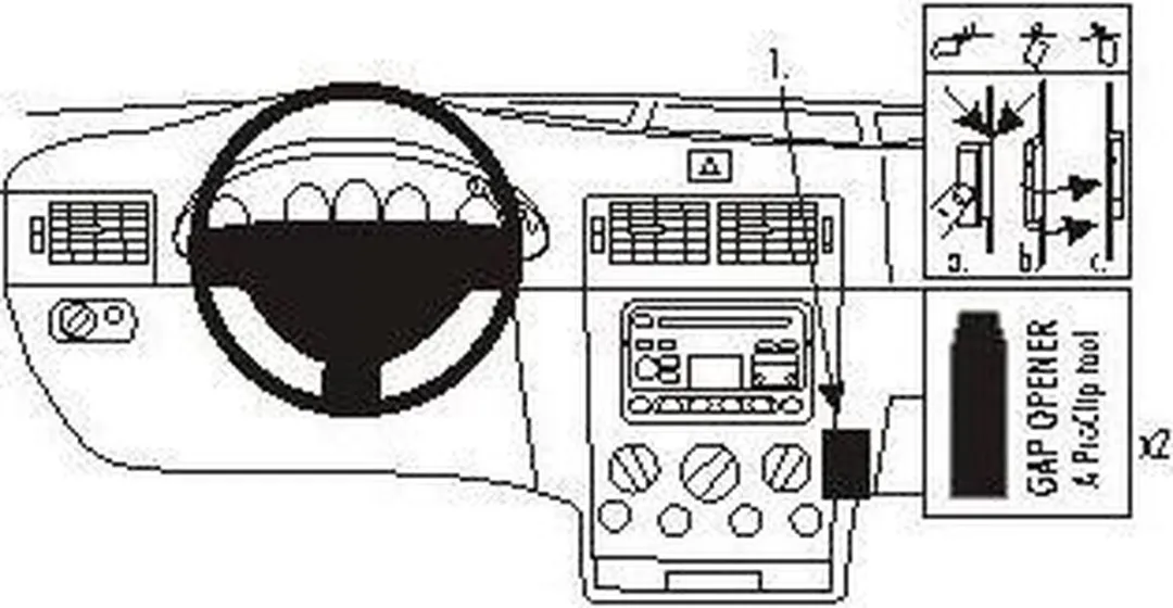 Brodit ProClip 853205 Houder - Ford Transit Connect 2003-2009 - Zwart