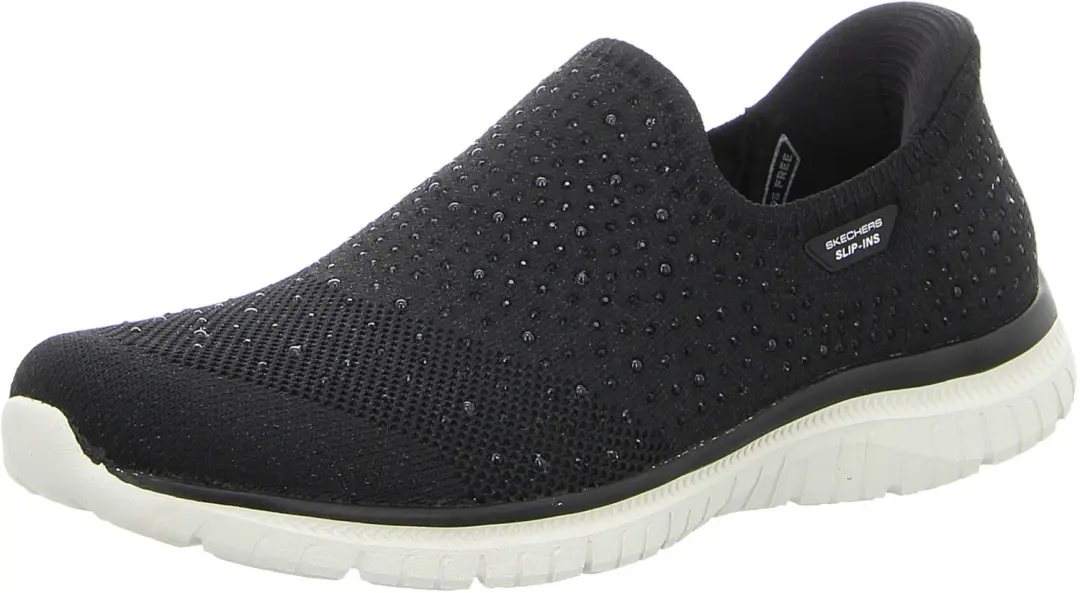 Skechers Textil dames instappers zwart maat 42