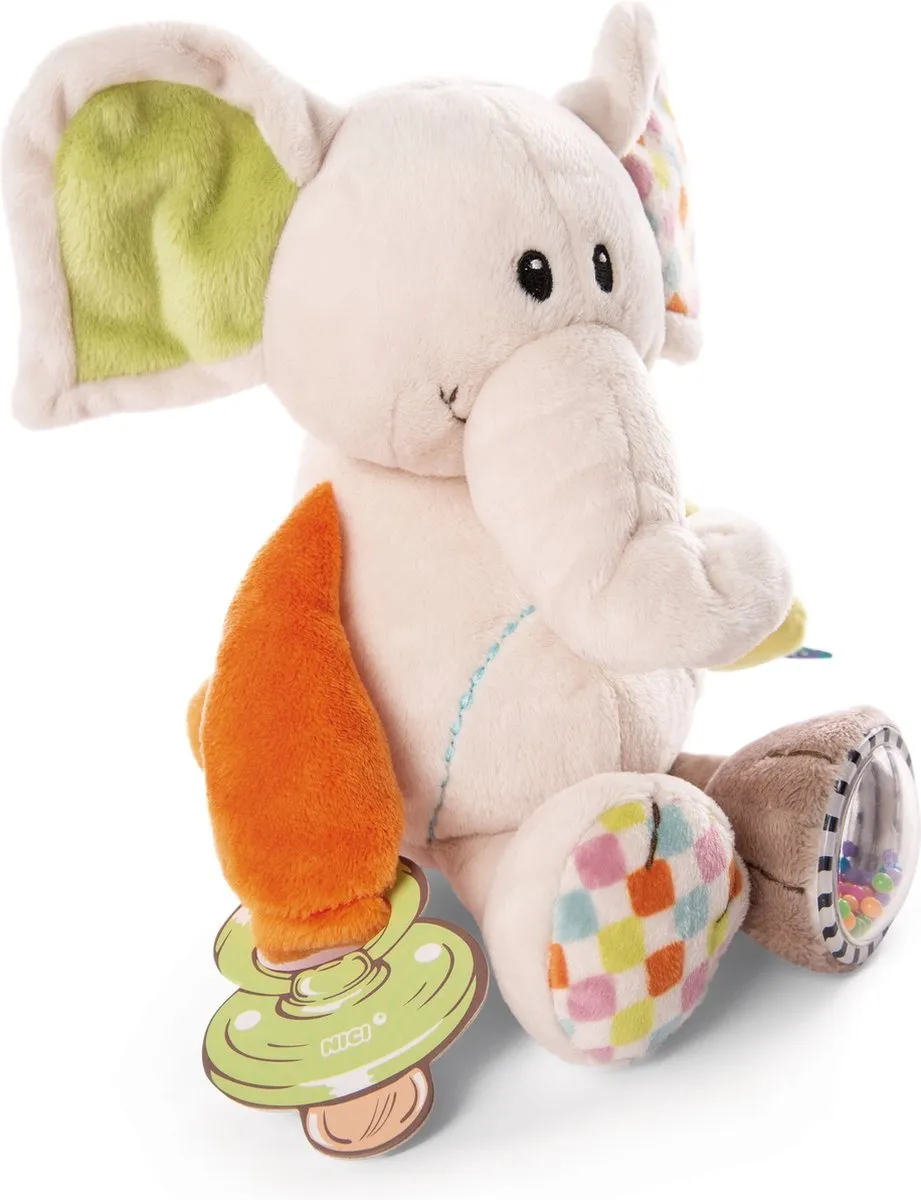 Nici Knuffel Dundi Olifant Pluche - Beige/Multicolor