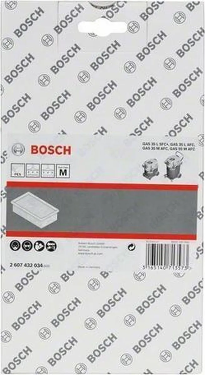 Bosch PES GAS 35-55 Flachfaltenfilter - Wit/Orange