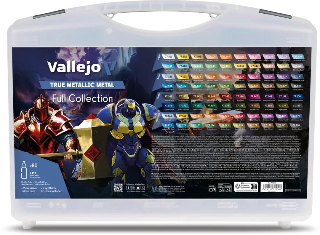 Vallejo Hobbyverf Acryl 77250 True Metallic Metal